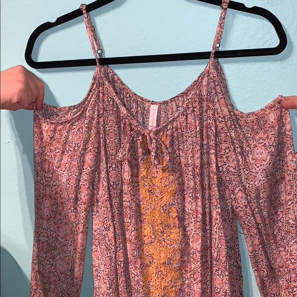 Xhilaration Tops - Floral Pink off the shoulder style top